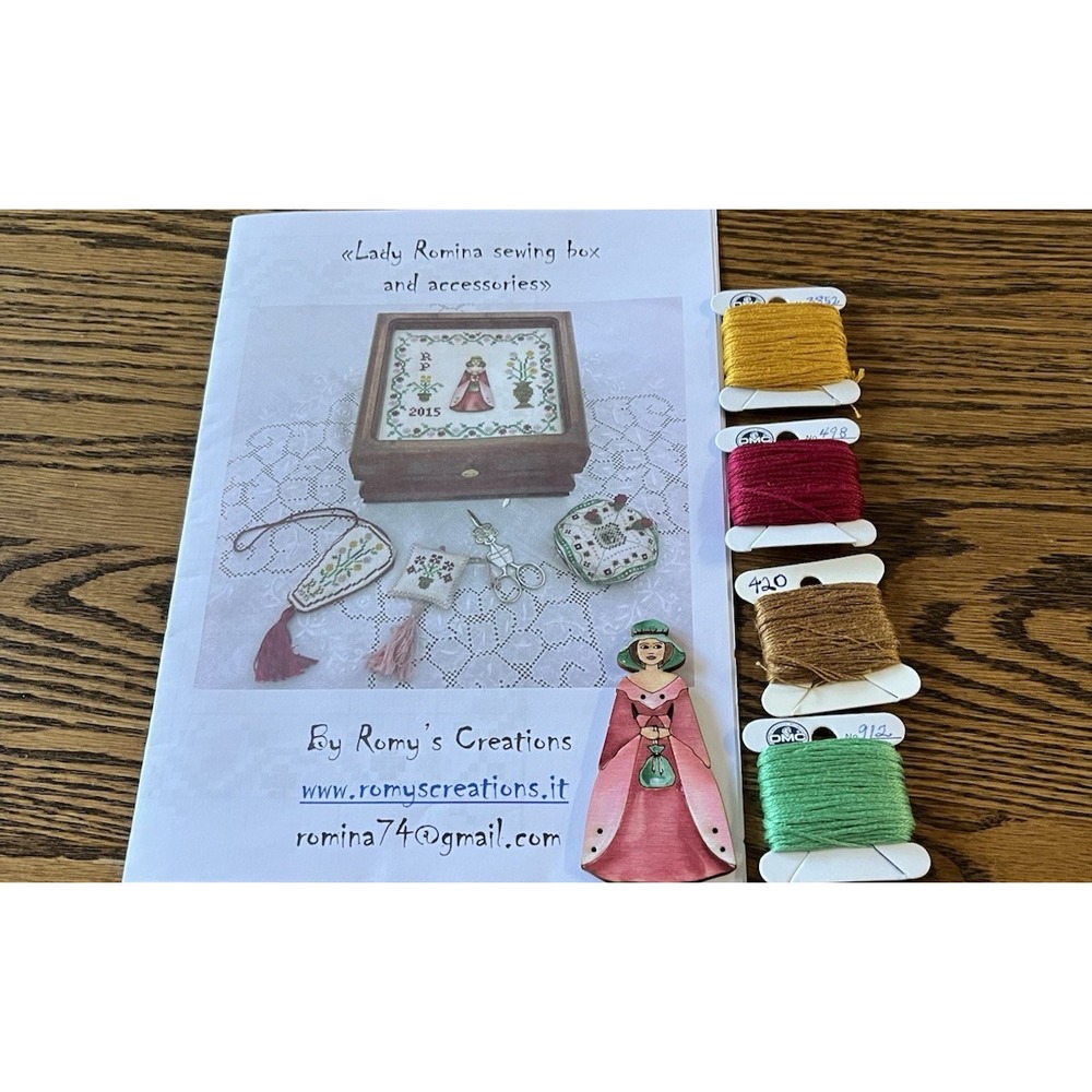 Romys Creations Lady Romina Sewing Box Pattern Instructions Chart Lady Button